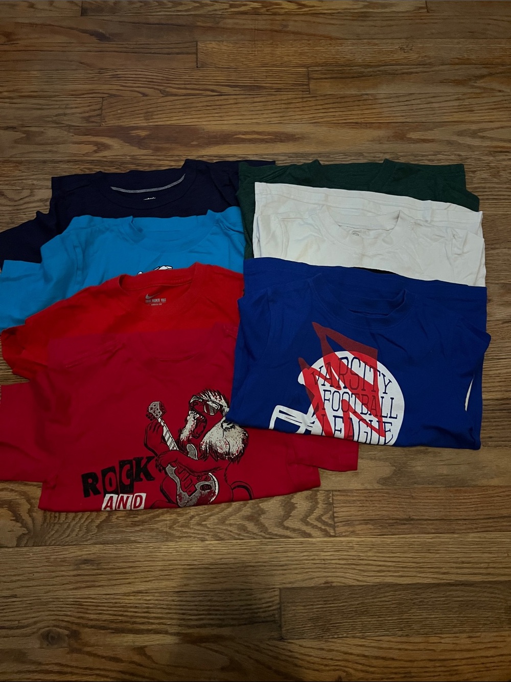 Kids' Short-Sleeve Graphic Tees - Red, Blue, Navy, Green, White 100% cotton